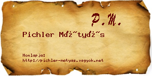 Pichler Mátyás névjegykártya