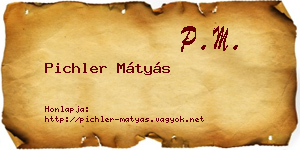 Pichler Mátyás névjegykártya